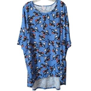 LuLaRoe Red White and Blue Irma With Balloon Print Size 3XL NWT
